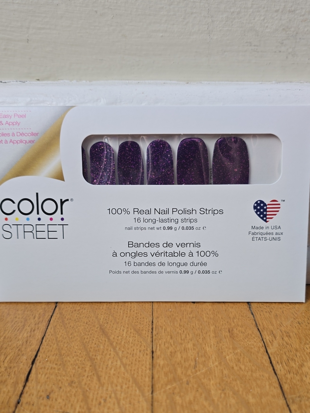 NWT Color Street Flake My Day Nail Polish Strips Purple Glitter Flake Women's OS